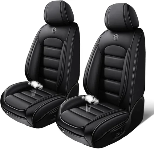 Vista 28 de Fundas de asiento para GMC Canyon 2004-2024, 2 fundas de asiento de automóvil de cuero, fundas protectoras de asiento impermeables, fundas