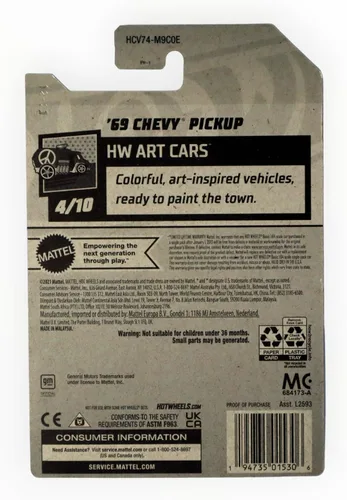 Vista 2 de Hot Wheels 2022 - Chevy Pickup '69 - HW Art Cars 4/10