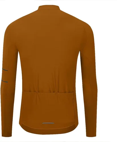 Vista 3 de YKYWBIKE Camisetas de ciclismo de manga larga de forro polar para mantener el calor, chaquetas de ciclismo para hombre, suéter de ciclismo