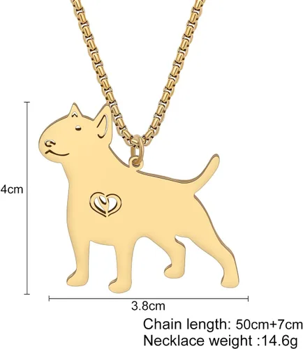 Vista 5 de Stainless Steel Cute Pit Bull Terrier Necklace Dog Pendant 18K Gold Plated Jewelry Pitbull Gifts for Women Dog Lovers