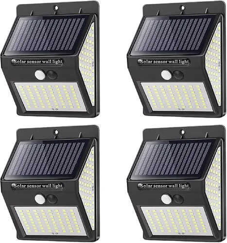 Vista 8 de Luces solares con sensor para exteriores, 30 LED, inalámbricas, impermeables, de seguridad, con sensor de movimiento solar, luces de pared