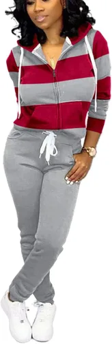 Vista 27 de TOPSRANI - Trajes deportivos de dos piezas para mujer, sudaderas casuales, traje deportivo liso, conjunto de pantalones de sudadera para trotar