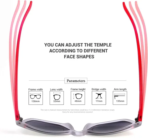 Vista 4 de Gafas de sol para mujer UV400 espejadas, apto para exteriores, vacaciones, conducción