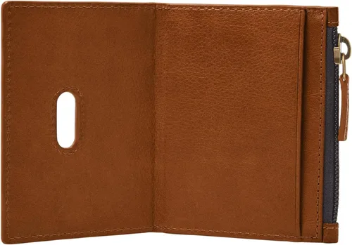 Vista 2 de Fossil Andrew - Cartera minimalista de piel con cremallera para hombre