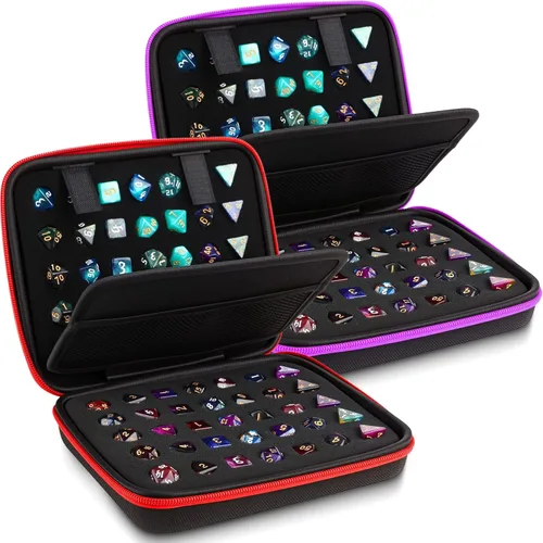 Vista 7 de Aoriher 1 Pcs Dice Case with Removable Slotted Tray for Storage Game Storage Case Dice Holder Holds up to 70/10 Sets (Blue)