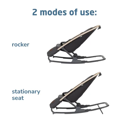 Vista 4 de Maxi-Cosi Kori - Asiento mecedor de bebé 2 en 1 para bebés, silla mecedora portátil, grafito clásico
