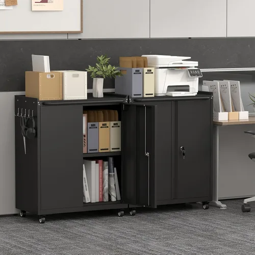 Vista 8 de GREATMEET Garage Storage Cabinet with Wheels, Mobile Rolling Tool Cabinet