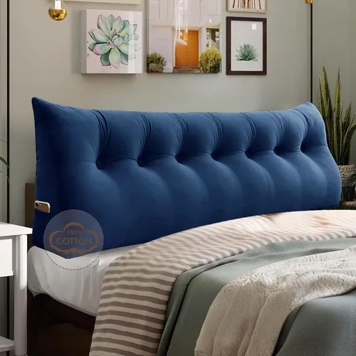 Vista 17 de WOWMAX Almohada para cabecero de terciopelo 100% algodón, tamaño individual, soporte de espalda de cuña, cojín de lectura para cama y diván, cojín