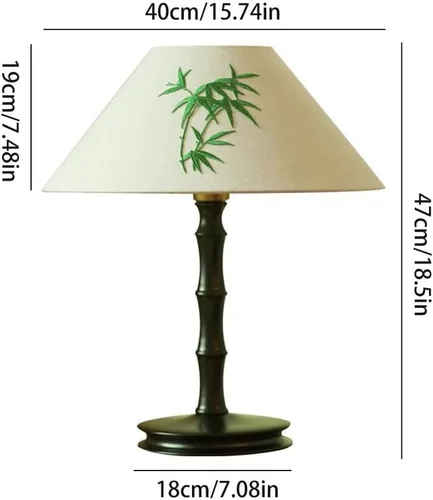 Vista 2 de Lamp for Desk Chinese Style Solid Wood Zen Study Room Atmosphere Lamp Master Bedroom Bedside Retro Table Lamp Desk Lamps for Home Office