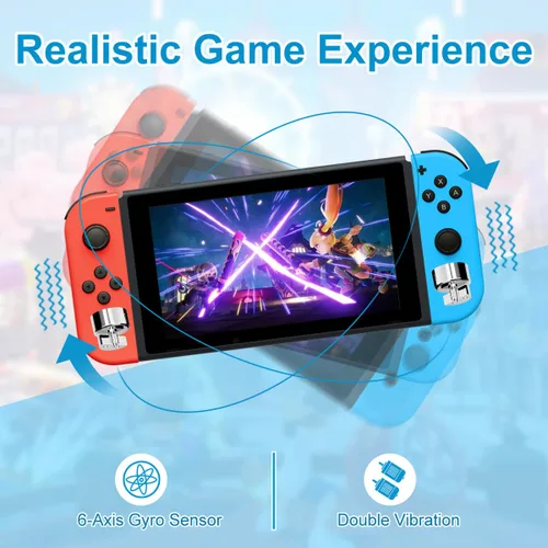Vista 4 de MINSWC Controller For Nintendo Switch,Upgraded Switch Controller,Support Wake-up and Screenshot,RedBlue