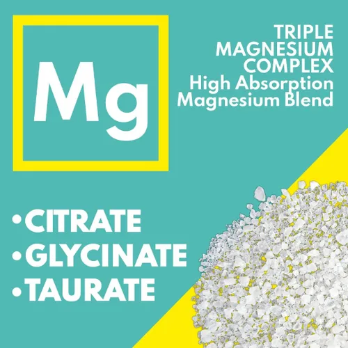 Vista 5 de VAL Complejo triple de magnesio de 400 mg (glicinato, taurato y citrato) para relajación muscular, sueño y energía tranquila, vegano, sin OMG, 90