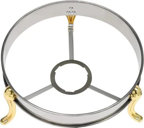 Vista 4 de Plato redondo para rozar, de acero inoxidable, para bufé, 2.5 L, calentadores de bufé con soporte de combustible (9.4 in dorado)