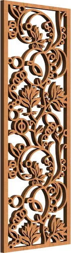 Vista 128 de Caspian Paneles de pared de madera con calado decorativo perforado, 9 3/8 pulgadas de ancho x 24 3/8 pulgadas de alto x 1/4 de alto, cereza