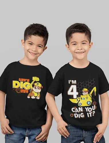 Vista 4 de Paquete de camisetas para niños de Nickelodeon con escombros de la Patrulla Canina