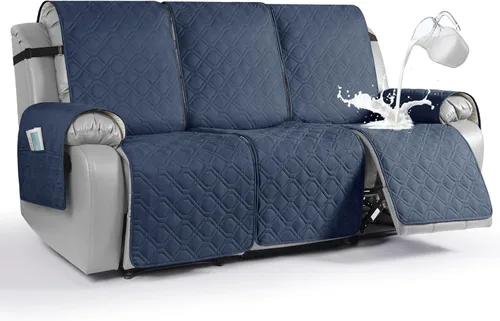 Vista 15 de VANSOFY Funda impermeable para sofá reclinable, lavable, funda para sofá reclinable de 1 pieza, protector de muebles con correas elásticas, bolsillo