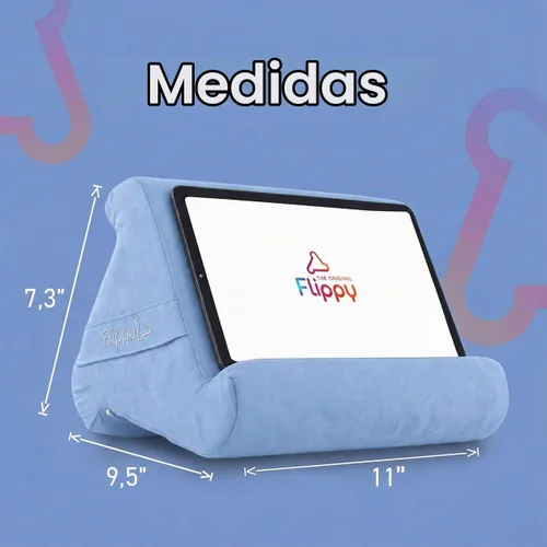 Vista 2 de Flippy Soporte de almohada original para tablet y soporte para iPad, regalo para amantes de los libros y lectores, soporte multiángulo con BlueHue