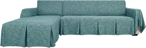 Vista 19 de IMYOGI Fundas modernas para sofá modular en forma de L, 2 piezas de lino y poliéster, protector de muebles para niños y mascotas