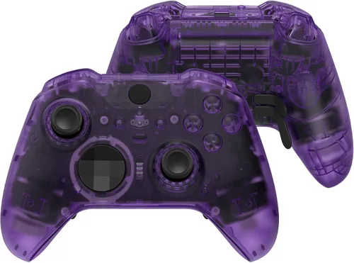 Vista 12 de eXtremeRate Full Set Shell Buttons for Xbox One Elite Series 2 Controller, Clear Replacement Faceplate Back Plate Bottom Shell Case with Buttons for
