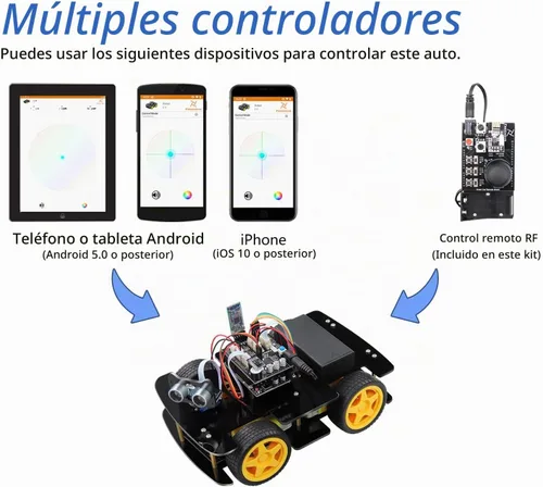 Vista 5 de Freenove Kit de coche 4WD con control remoto (compatible con Arduino IDE), seguimiento de línea, evitación de obstáculos, aplicación de control