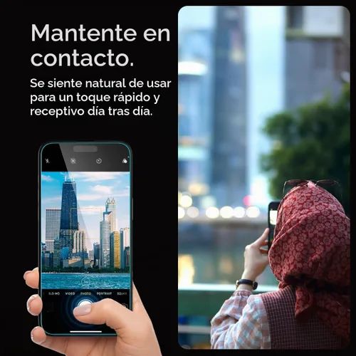 Vista 7 de Spigen GlasTR EZ FIT - Protector de pantalla de vidrio templado para iPhone 15 Pro