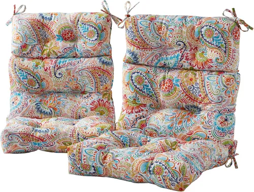 Vista 39 de Greendale Home Fashions Adobe Stripe - Cojín para silla de respaldo alto para exteriores (44 x 22 pulgadas)