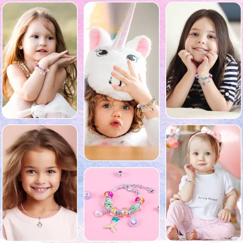 Vista 3 de Kit de fabricación de pulseras de Sofier para niñas, caja de joyería, kit de fabricación de joyas, regalos para niñas de 4 a 12 años, juguetes