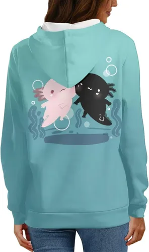 Vista 4 de AFPANQZ Sudadera con capucha de manga larga y bolsillos para mujer, tallas XS-4XL