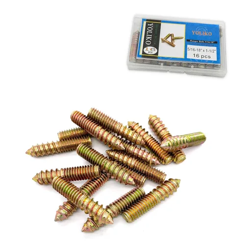 Vista 7 de Paquete de 16 pernos de suspensión de doble cabeza de 5/16-18 x 1-1/2 pulgadas para muebles y clavijas de madera, varillas roscadas de 1.500 in