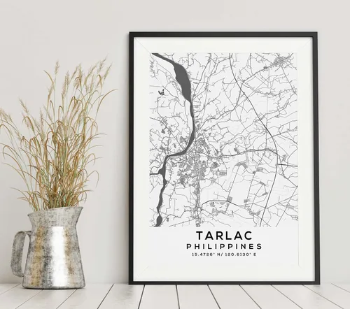 Vista 6 de Mapa de Tarlac, Filipinas, Light 2 (12x16)