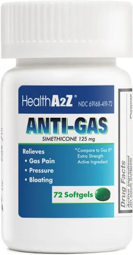Vista 6 de HealthA2Z® Alivio de Gases Simeticona 125 mg Alivia las molestias estomacales y los gases Anti flatulencia Alivia los gases rápidamente