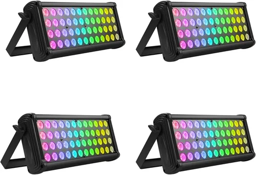 Vista 10 de U`King Barra de luz LED para escenario, 80 W, 48 LED, RGB Dj, barra de luces 2/8/12 DMX, reproducción automática, luz estroboscópica activada por