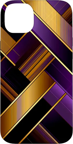 Vista 15 de Púrpura Negro Oro Plaid Patrón A Cuadros Amantes Caso Para iPhone 16