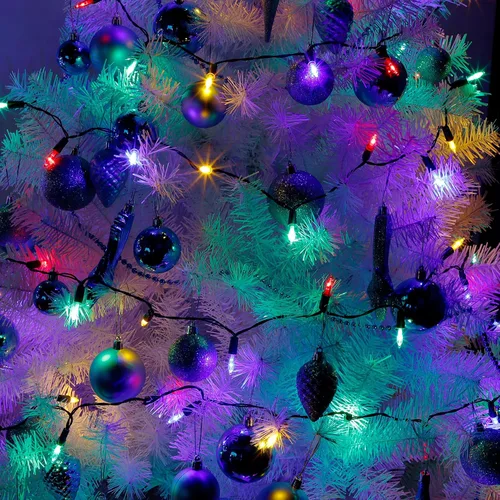 Vista 4 de Joliyoou Paquete de 2 tiras de luces multicolor, 16 pies, funciona con pilas, para interiores y exteriores, luces de hadas de Navidad
