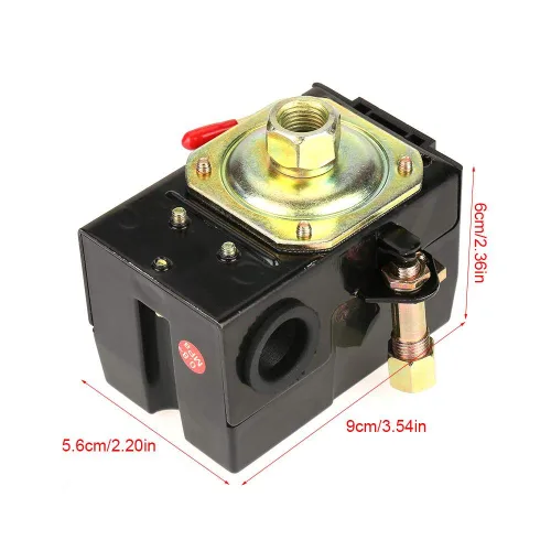 Vista 4 de Control del interruptor de presión del compresor de aire 95-125 PSI 20A 220V, válvula de interruptor de control de presión de aire de servicio