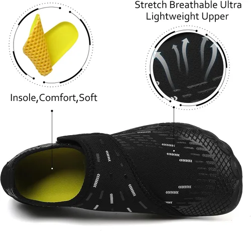 Vista 6 de Zapatos de Agua para Hombres y Mujeres de Secado Rápido Descalzos para Natación Playa Piscina Zapatos Acuáticos Calcetines de Yoga Acuáticos