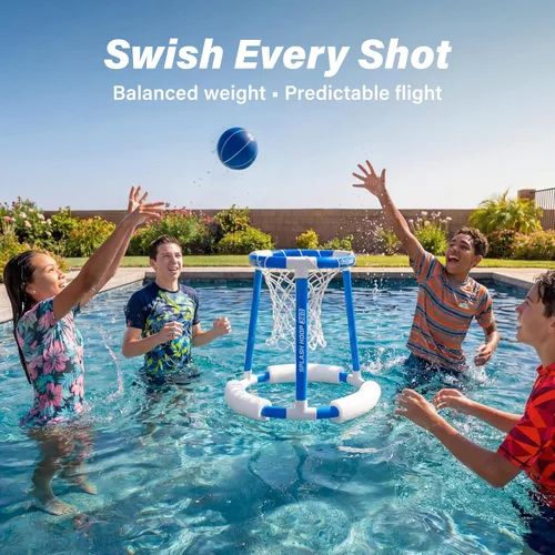 Vista 5 de GoSports Balones de baloncesto para piscina, paquete de 3, ideales para aros de baloncesto flotantes de agua, elige pelotas de baloncesto rojas