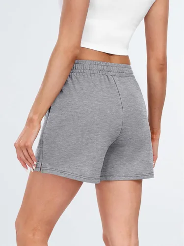 Vista 97 de AUTOMET Pantalones cortos deportivos para mujer, estilo casual, con cordón, cómodos, elásticos, de cintura alta, con bolsillos