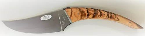 Vista 2 de Laguiole en Aubrac Cuchillo de queso hecho a mano 'Le Buron' KMF99OLI/LZB1 Mango de madera de olivo