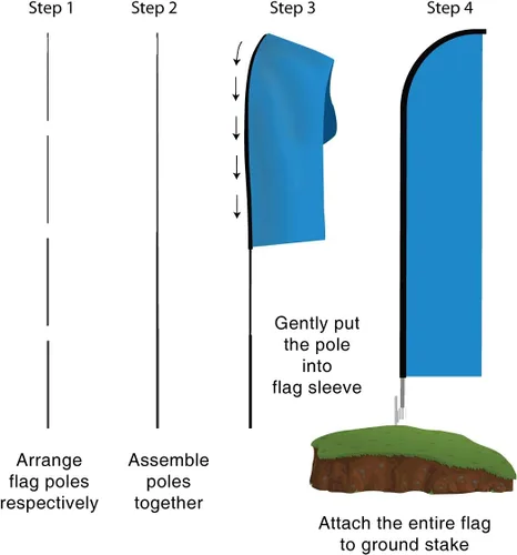 Vista 3 de Mechanic On Duty - Kit de bandera de swooper de plumas de 15 pies