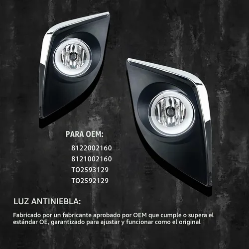 Vista 5 de Luces antiniebla para Corolla/Altis CE ECO L LE 2014 2015 2016 con bombilla halógena H11 12V 55W y kit de interruptor y cableado (lente transparente)