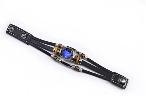 Vista 8 de Pulsera de cuero del zodiaco con constelación multicapa, hecha a mano, tejida a mano, con signo del zodiaco, pulsera para mujeres y hombres
