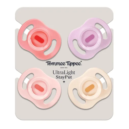 Vista 7 de Tommee Tippee - Chupete ultraligero StayPut, Diseño de silicona de una sola pieza, 0.0-19.7 ft, paquete de 4