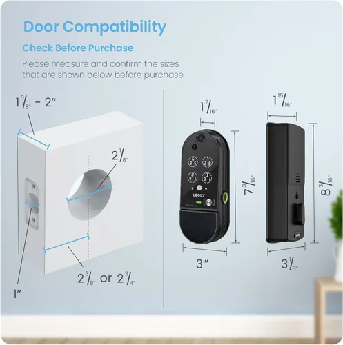 Vista 2 de Lockly Vision Elite - Cerradura inteligente de video con cámara, cerrojo inteligente Wi-Fi para puerta delantera, teclado PIN Genie®, cerradura