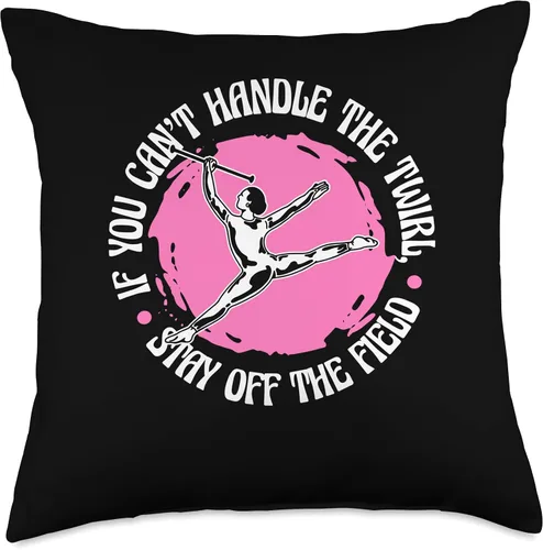 Vista 5 de Baton Twirler & Majorette Twirl Dancer Apparel Can'T Handle Stay Off The Field, almohada giratoria de Baton, 16 x 16 pulgadas, multicolor