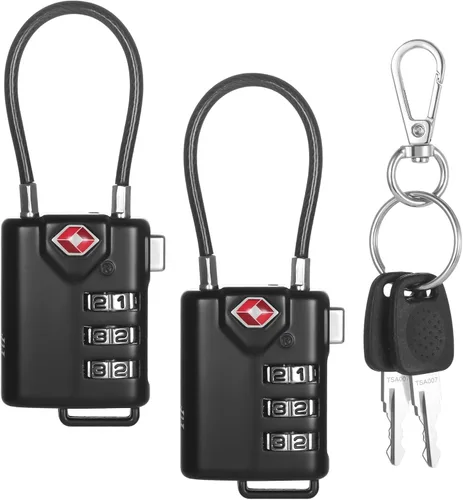 Vista 2 de 2 cerraduras TSA para equipaje, cerradura de combinación pequeña, cerraduras de equipaje aprobadas por la TSA, para cerradura de casillero, maleta