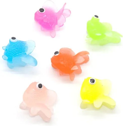 Vista 9 de 20pcs Goldfish Pet Fish para gato juguete – Mini Goldfish natación en el agua – Novedad impermeable niño juguete de natación