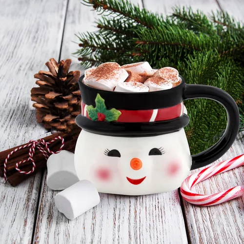 Vista 2 de Taza de muñeco de nieve de 16 oz Papá Noel
