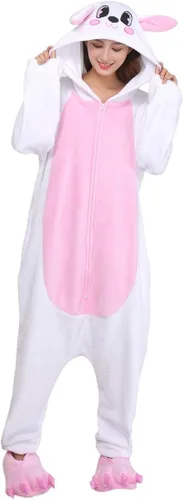 Vista 11 de Honeystore Pijama unisex cálida para adultos, cosplay, conejo, ropa para el hogar Azul