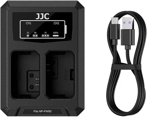 Vista 13 de JJC BLX-1 Cargador de batería USB de doble ranura para cámaras Olympus OM-1 Mark II OM1 OM-3 OM3, cable de carga USB a USBC, con protección contra