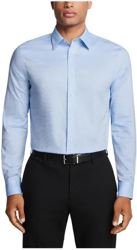 Vista 13 de Calvin Klein Camisa de vestir para hombre, ajuste regular, sin planchado, elástica, sólida Ceniza